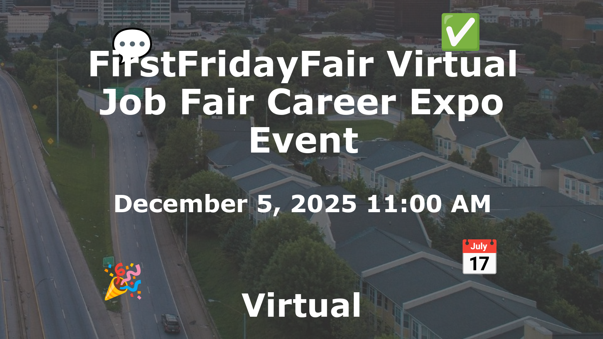 FirstFridayFair Virtual Job Fair Career Expo Event event image